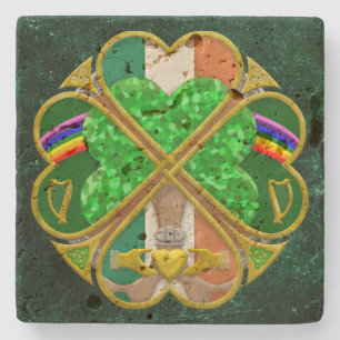 Keltisch Shamrock Erfgoed Symbool Iers Geïnspireer Stenen Onderzetter