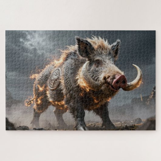 Keltisch spiritueel dier Everzwijn Legpuzzel (Horizontaal)