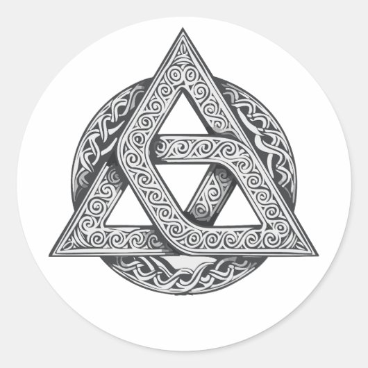 Keltisch symbool, drieknoop ronde sticker (Voorkant)