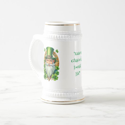 Keltisch symbool: hef het glas op het Smaragdgroen Bierpul (Voorkant links)