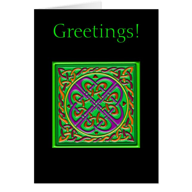 Keltisch vierkant groen (Voorkant)