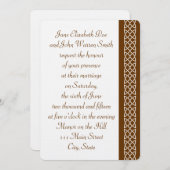 Keltisch Weefhart in Chocolade bruiloft uitnodigin Kaart (Voorkant / Achterkant)