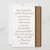 Keltisch Weefhart in Chocolade bruiloft uitnodigin Kaart (Voorkant)