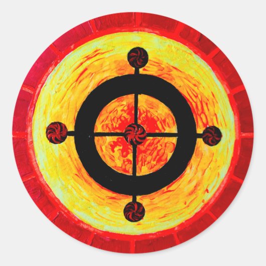 Keltisch zonnesymbool ronde sticker (Voorkant)