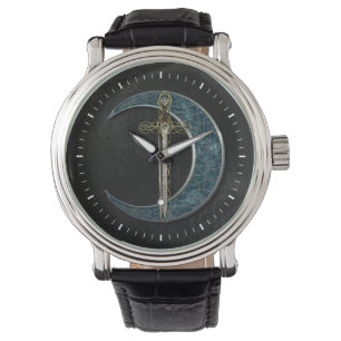 Keltisch zwaard en maan horloge