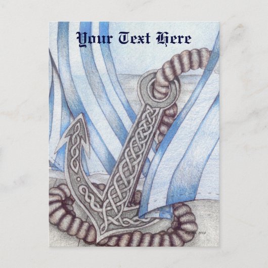 Keltische ankerkleur Nautisch Briefkaart (Voorkant)
