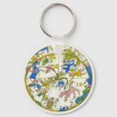 Keltische, Antiek Stars Kaart voor sterren Sleutelhanger (Achterkant)