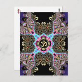 Keltische Arabesque Fusion Gold OM Art Briefkaart (Voorkant / Achterkant)