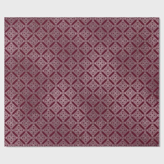 Keltische Arabesque Marokkaanse Maroon Bourgondië  Cadeaupapier (Vlak)