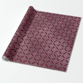 Keltische Arabesque Marokkaanse Maroon Bourgondië  Cadeaupapier
