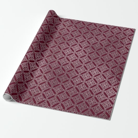 Keltische Arabesque Marokkaanse Maroon Bourgondië  Cadeaupapier (Uitgerold)
