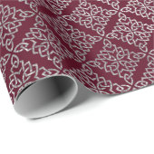 Keltische Arabesque Marokkaanse Maroon Bourgondië  Cadeaupapier (Rol Hoek)
