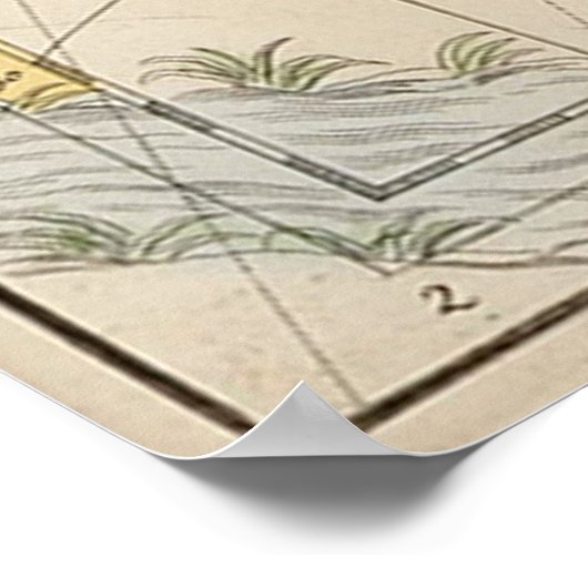  Keltische & Astrologische Kaart (1693) Poster (Hoek)