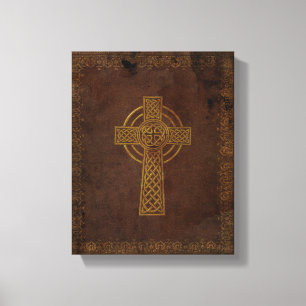 Keltische Bijbel Replica op Canvas Afdruk