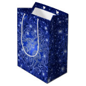 Keltische Blauwe Zwemelen & Stars Gift Bag Medium Cadeauzakje (Achterkant Gekanteld)