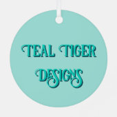 Keltische Blauwgroen tijger Metalen Ornament (Achterkant)