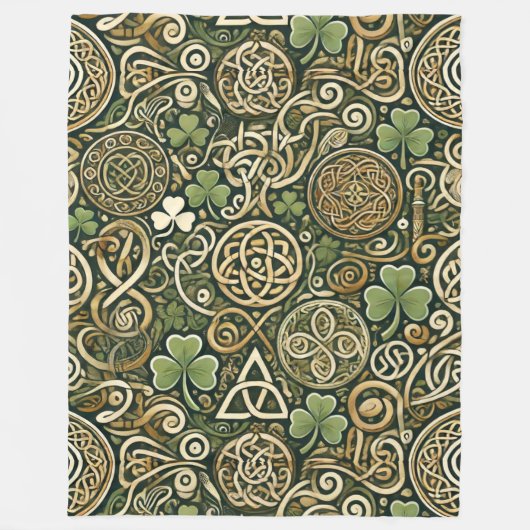 Keltische Bloei Fleece Deken (Voorkant)