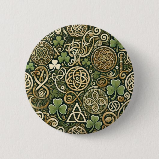 Keltische bloei ronde button 5,7 cm (Voorkant)