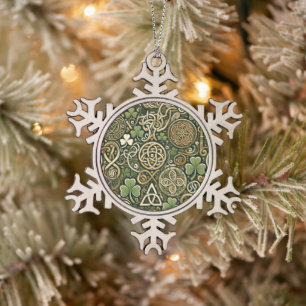 Keltische bloei tin sneeuwvlok ornament