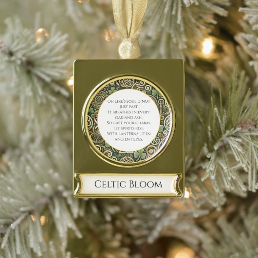 Keltische bloei verguld banner ornament (Boom)