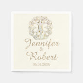 Keltische boom van het leven Gold Thistle bruiloft Servetten (Voorkant)