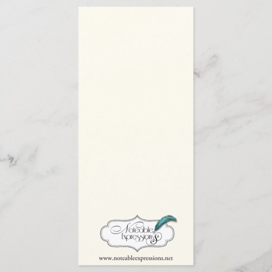 Keltische Boom van het Leven Huwelijk Menu (Achterkant)