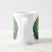 Keltische boom van het leven in smaragdgroen grote koffiekop (Achterkant)