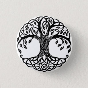 Keltische boom van het leven ronde button 3,2 cm