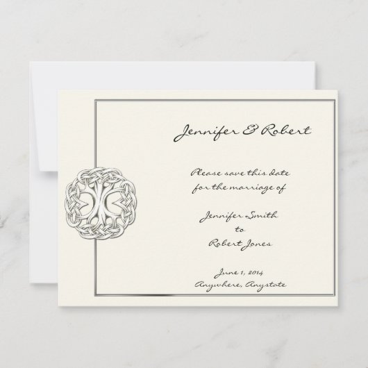 Keltische Boom van het Leven sparen de Datum Save The Date (Voorkant)