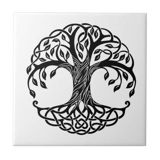 Keltische boom van het leven tegeltje (Voorkant)