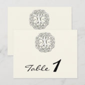 Keltische Boom van het Leven Trouwtafel Nummer Briefkaart (Voorkant / Achterkant)