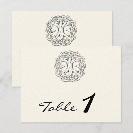 Keltische Boom van het Leven Trouwtafel Nummer Briefkaart (Voorkant / Achterkant)