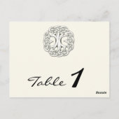 Keltische Boom van het Leven Trouwtafel Nummer Briefkaart (Achterkant)