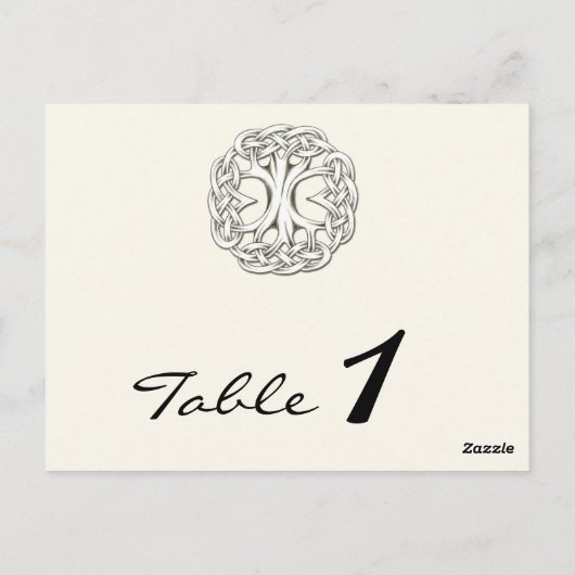 Keltische Boom van het Leven Trouwtafel Nummer Briefkaart (Achterkant)