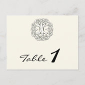 Keltische Boom van het Leven Trouwtafel Nummer Briefkaart (Voorkant)