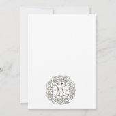 Keltische boom van het leven witte bruiloft uitnod kaart (Achterkant)