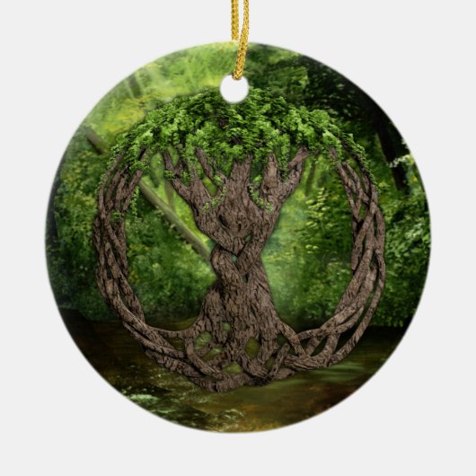 Keltische boom van leven keramisch ornament (Voorkant)