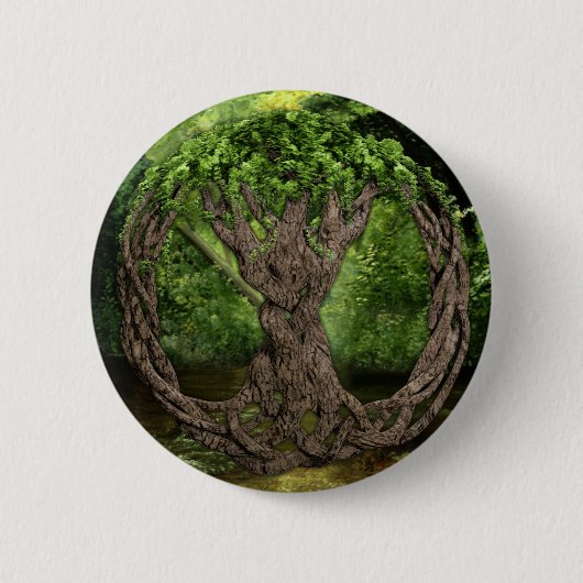 Keltische boom van leven ronde button 5,7 cm (Voorkant)