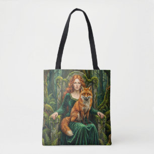 Keltische boskoningin Roodvosheide Fantasykunst ( Tote Bag