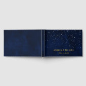 Keltische bruiloft Blue Night Stars Gold Wedding Gastenboek (Volledig)