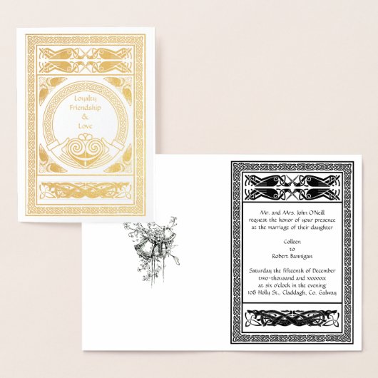 Keltische bruiloft uitnodiging met Claddagh en Fol (Display)