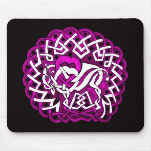 Keltische Buffels/Bizon, roze Muismat