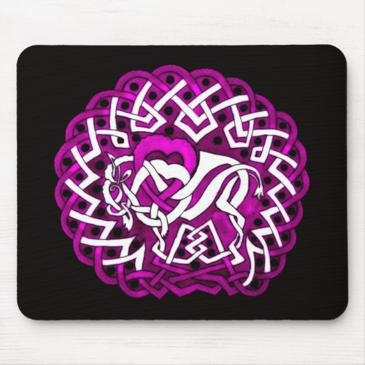 Keltische Buffels/Bizon, roze Muismat (Voorkant)