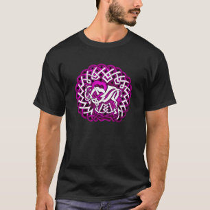 Keltische Buffels/Bizon, roze T-shirt