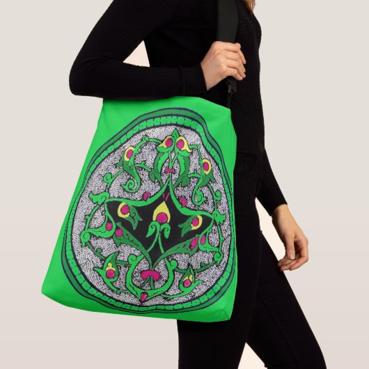Keltische cartouche crossbody tas (Dichtbij)