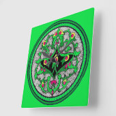 Keltische cartouche vierkante klok (Hoek)