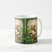 Keltische charme: Duckling Watering Four-Leaf Clov Koffiemok (Voorkant rechts)