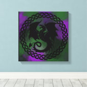 Keltische cirkel draak canvas afdruk (Insitu (Houten vloer))