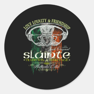 Keltische Claddagh Slainte Nge Ierse Vlag St. Patr Ronde Sticker