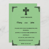 Keltische Cross bruiloft uitnodiging (Voorkant / Achterkant)